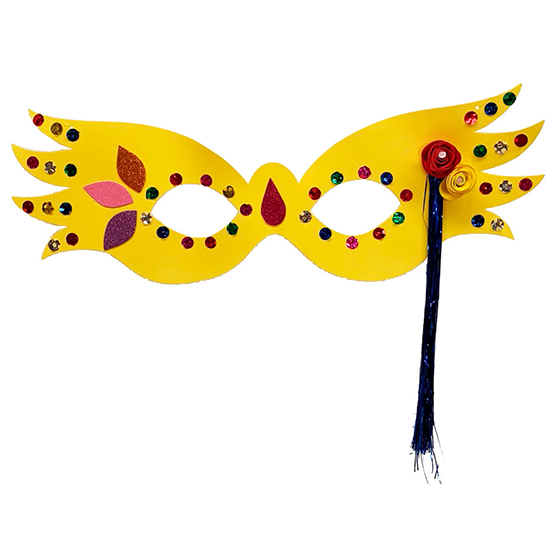 Máscara Carnaval Grande Luxo Amarela