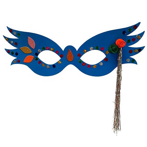 Máscara Carnaval Grande Luxo Azul