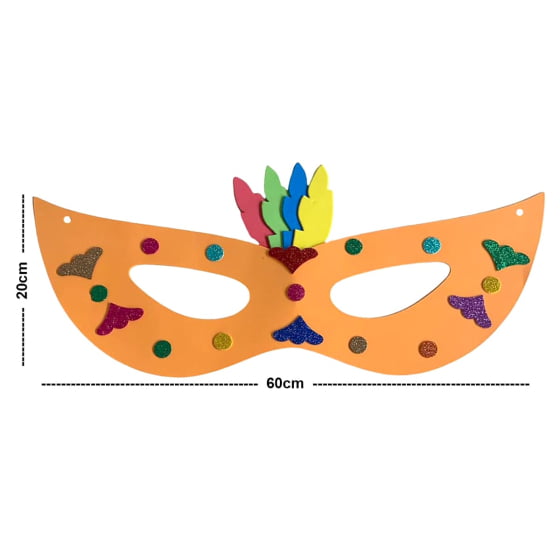 Máscara Carnaval Grande para Decoração Confete