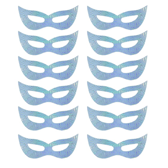 Máscara Carnaval Papel Laminado com 12 unidades Escolha a Cor
