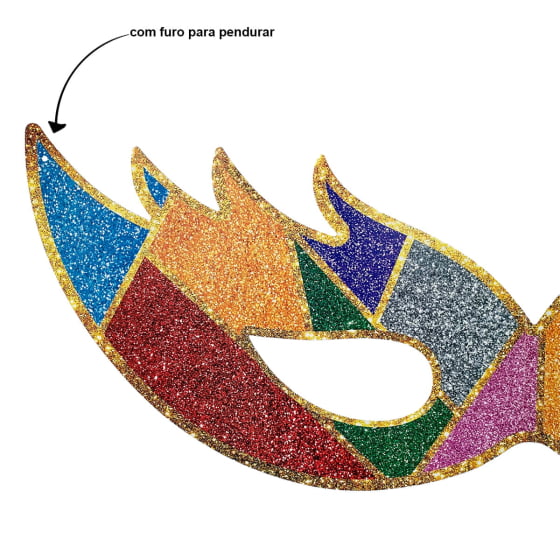 Painel Decorativo Carnavalesco Máscara Mosaico Gigante