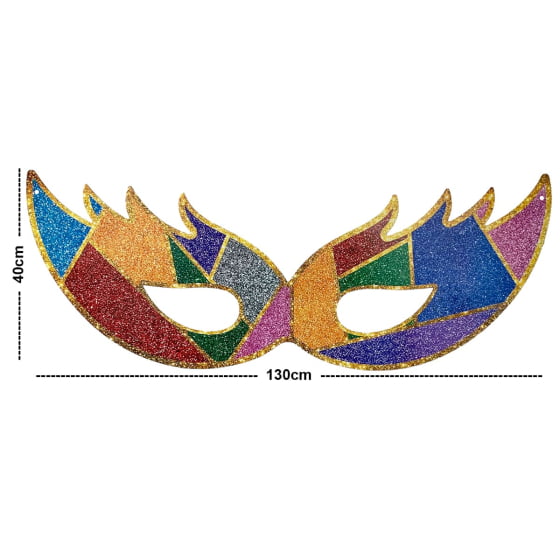 Painel Decorativo Carnavalesco Máscara Mosaico Gigante