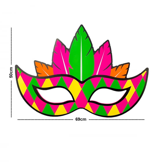 Painel Destacável Máscaras de Carnaval Neon 