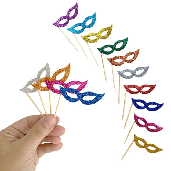 Palitinhos Decoração Carnaval Festa Kit Com 50 Unidades