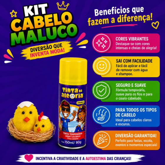 Kit Cabelo Maluco (Ninho Pintinhos + Tinta amarela) Kit Cabelo Maluco (Ninho Pintinhos + Tinta amarela)