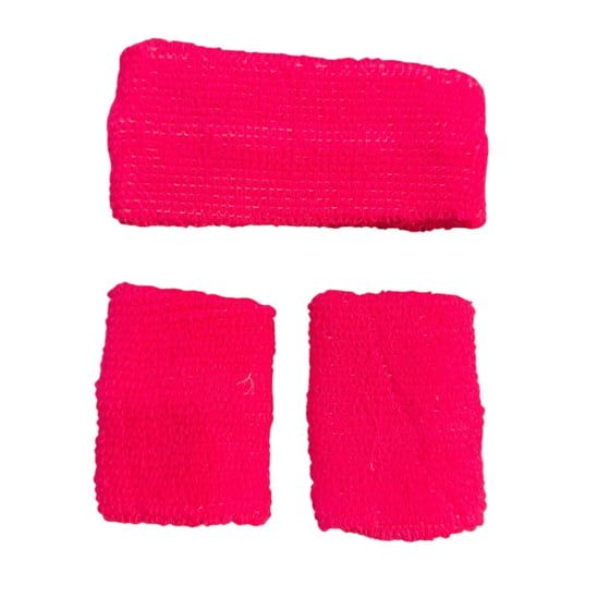 Kit Acessório de Cabeça HeadBand + Punhos para Academia Anos 80 Corrida ao ar livre