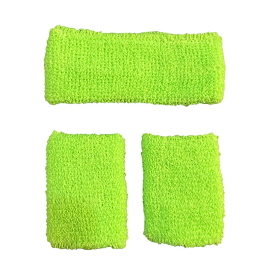 Kit Acessório de Cabeça HeadBand + Punhos para Academia Anos 80 Corrida ao ar livre