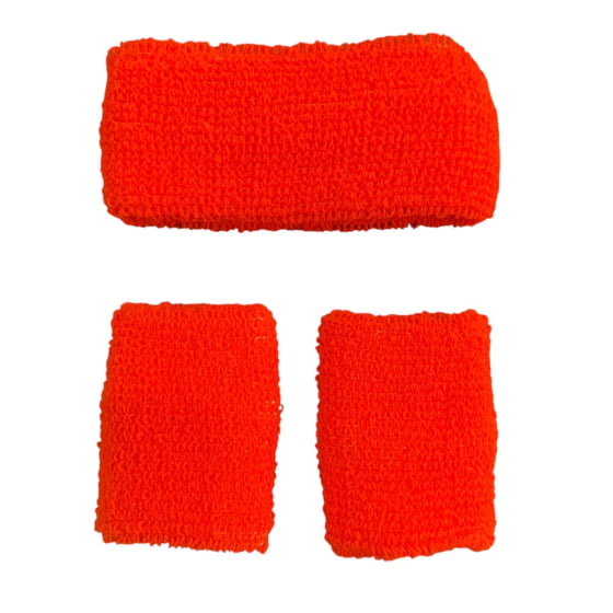 Kit Acessório de Cabeça HeadBand + Punhos para Academia Anos 80 Corrida ao ar livre