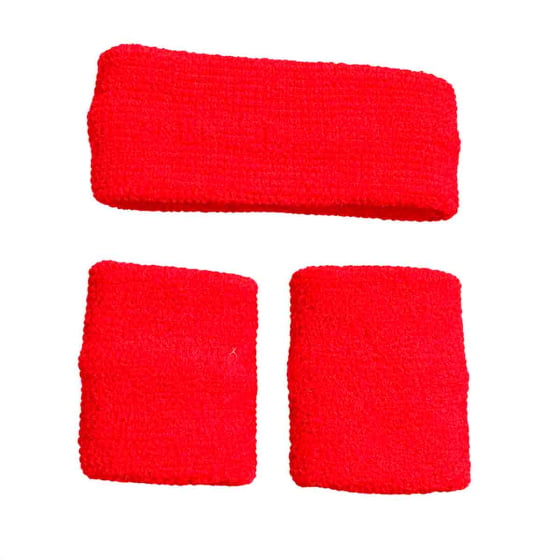 Kit Acessório de Cabeça HeadBand + Punhos para Academia Anos 80 Corrida ao ar livre