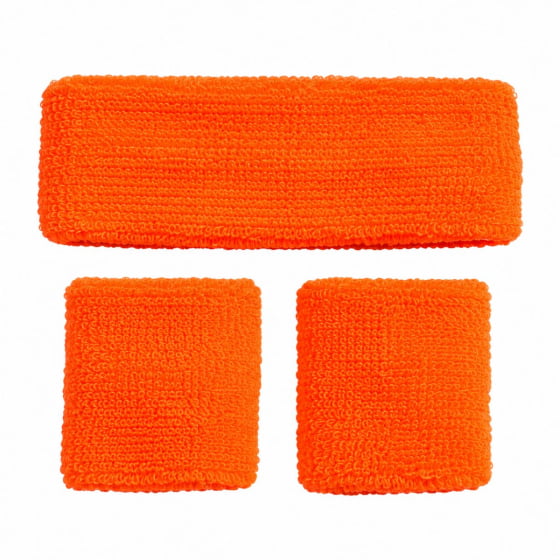 Kit Acessório de Cabeça HeadBand + Punhos para Academia Anos 80 Corrida ao ar livre
