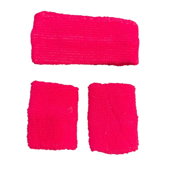 Kit Acessório de Cabeça HeadBand + Punhos para Academia Anos 80 Corrida ao ar livre