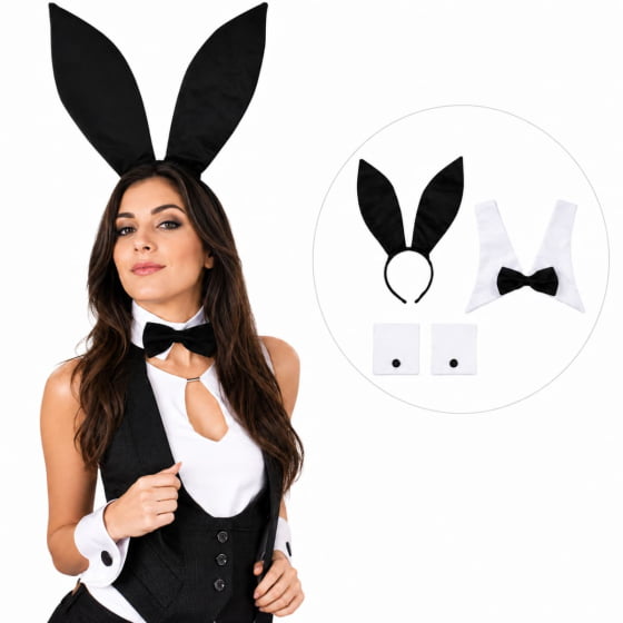 Kit Acessórios Fantasia de Coelhinha Carnaval Cosplay