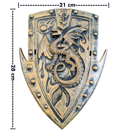 Kit Acessórios Guerreiro Medieval (Máscara + Espada + Escudo)