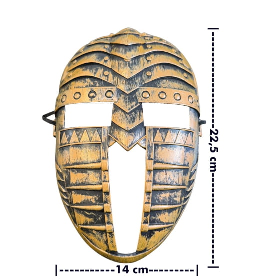 Kit Acessórios Guerreiro Medieval (Máscara + Espada + Escudo)