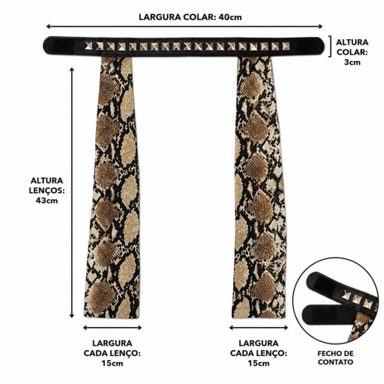 Kit Acessórios Rockeira (Óculos + Lenço + Tatuagem + Bandana + Colar)