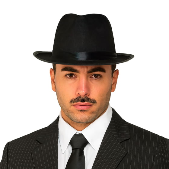 Kit Fantasia Gangster Mafioso Chapéu Suspensório Promoção Hj