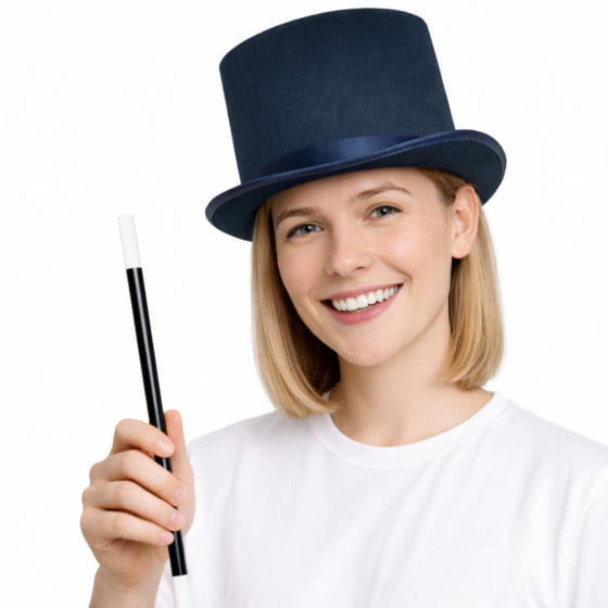 Kit Fantasia Mágico Unissex Festa Carnaval Cosplay (Cartola + Varinha)