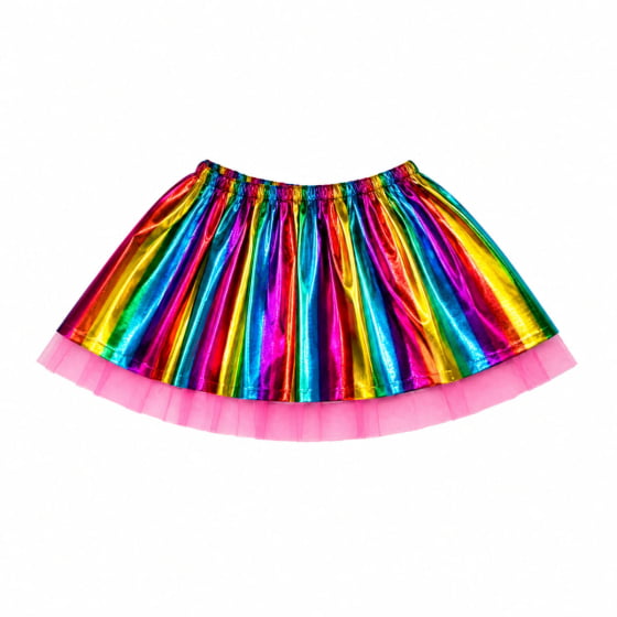 Kit Fantasia Unicórnio Lame Infantil (Asa + Saia + Tiara)