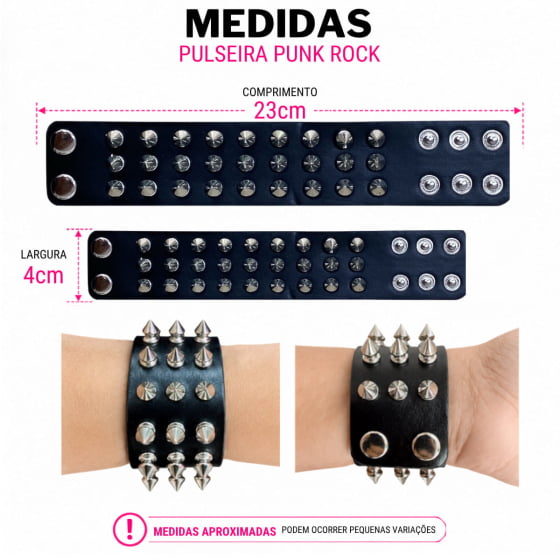 Kit Punk Rock (Bracelete + Gargantilha + Luva Tatuagem)