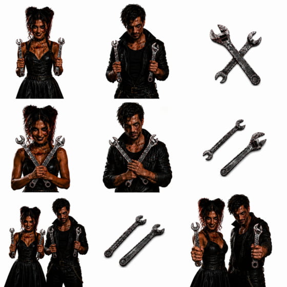 Kit 2 Ferramentas de Plástico para Fantasia Halloween