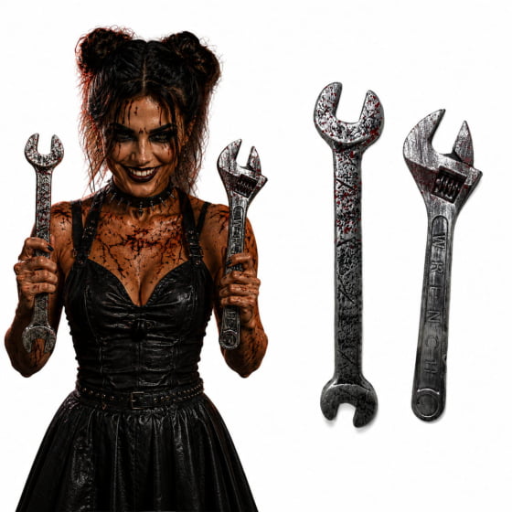 Kit 2 Ferramentas Plástico Realista Decoração de Halloween