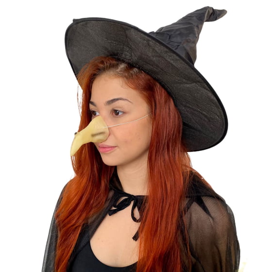 Kit 3 Itens Fantasia Bruxa Feminina Adulto Saia Balde Nariz