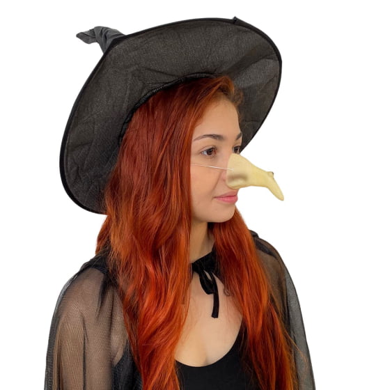 Kit 3 Itens Fantasia Bruxa Feminina Adulto Saia Balde Nariz