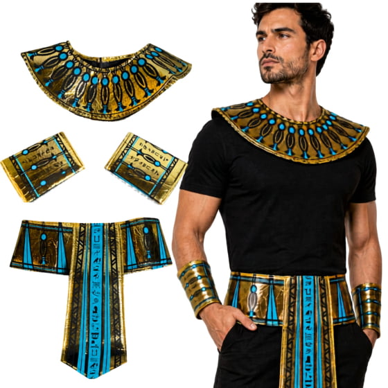 Kit Fantasia Faraó Unissex Luxo Cosplay