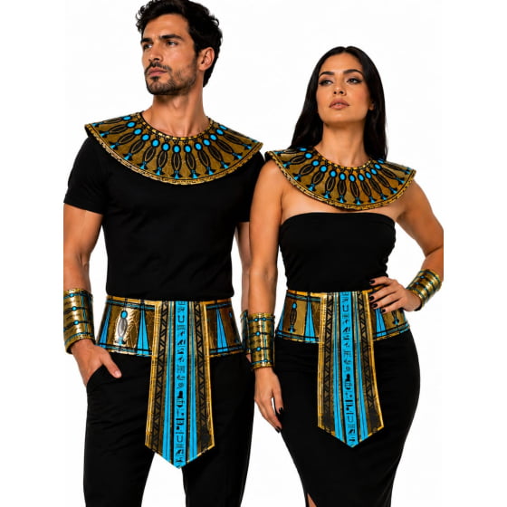 Kit Fantasia Faraó Unissex Luxo Cosplay