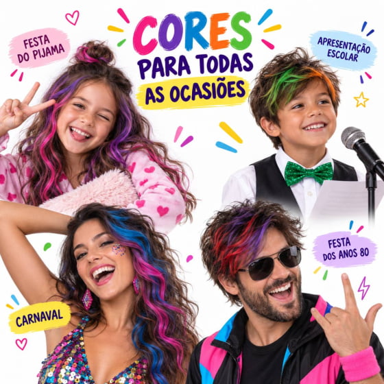 Giz para Cabelo Colorido Hair Chalk Cabelo Maluco