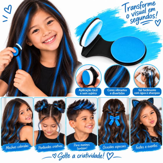 Giz para Cabelo Colorido Hair Chalk Cabelo Maluco