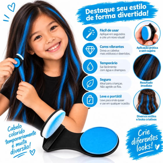 Giz para Cabelo Colorido Hair Chalk Cabelo Maluco