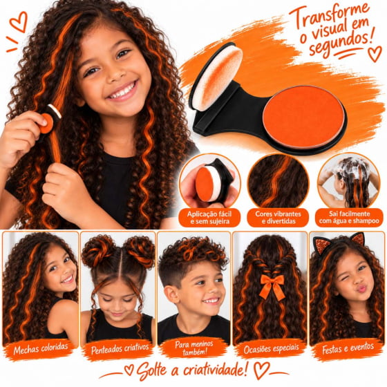 Giz para Cabelo Colorido Hair Chalk Cabelo Maluco