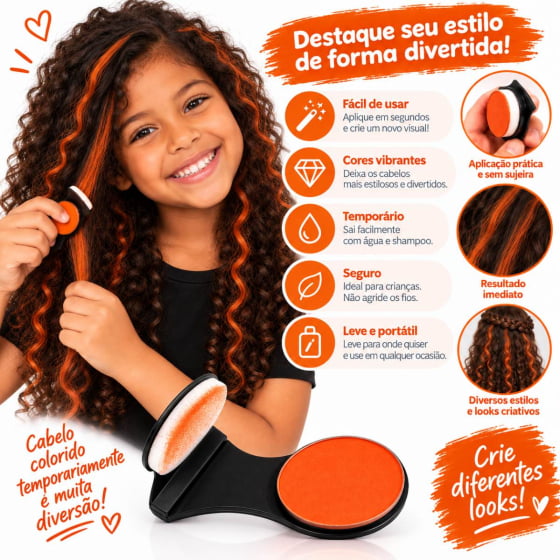 Giz para Cabelo Colorido Hair Chalk Cabelo Maluco