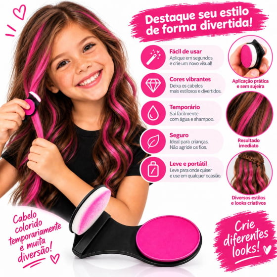 Giz para Cabelo Colorido Hair Chalk Cabelo Maluco