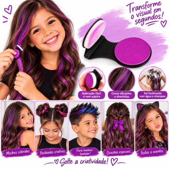 Giz para Cabelo Colorido Hair Chalk Cabelo Maluco