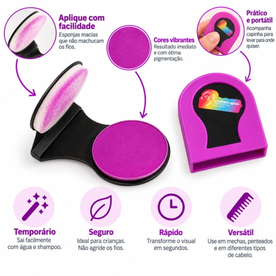 Giz para Cabelo Colorido Hair Chalk Cabelo Maluco