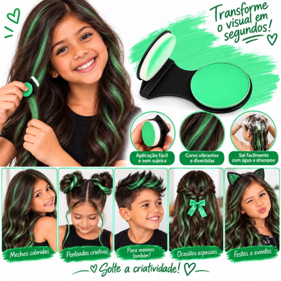 Giz para Cabelo Colorido Hair Chalk Cabelo Maluco