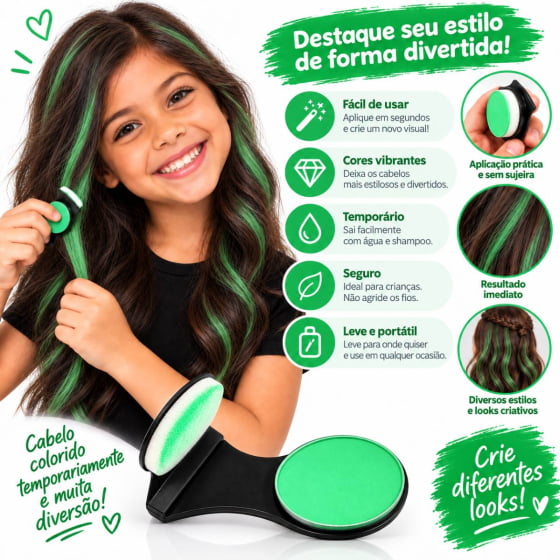Giz para Cabelo Colorido Hair Chalk Cabelo Maluco
