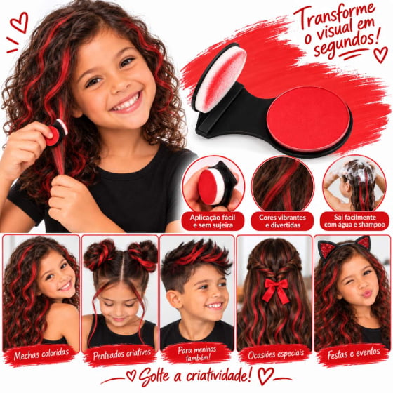 Giz para Cabelo Colorido Hair Chalk Cabelo Maluco