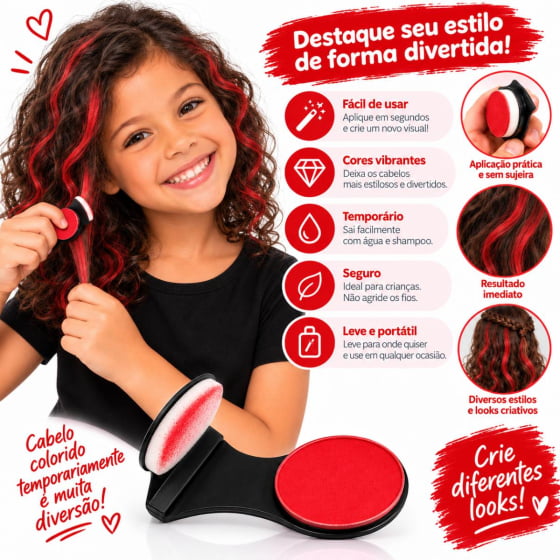 Giz para Cabelo Colorido Hair Chalk Cabelo Maluco
