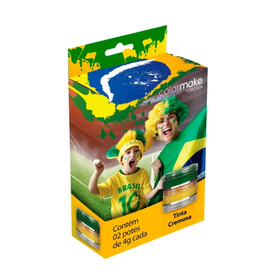 Kit Tinta Cremosa Torcida Duas Cores para Pintura Facial