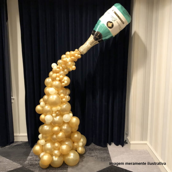 Balão Decorativo Metalizado Garrafa Champagne Celebration