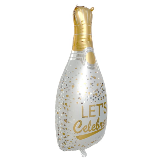 Balão Decorativo Metalizado Garrafa Champagne Let's Celebrate