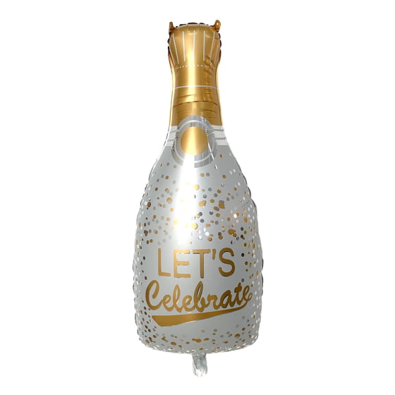 Balão Decorativo Metalizado Garrafa Champagne Let's Celebrate