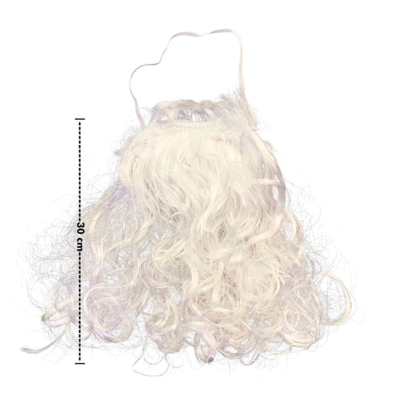 Barba Branca Postiça de Papai Noel Cabelo Sintético