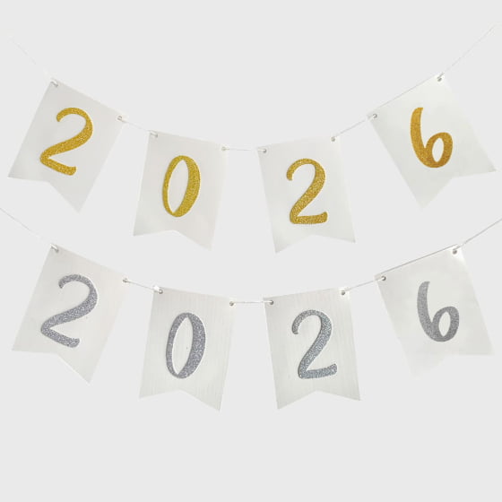 Enfeite Bandeirinha Ano Novo Réveillon 2026 Enfeite Bandeirinha Ano Novo Réveillon 2026