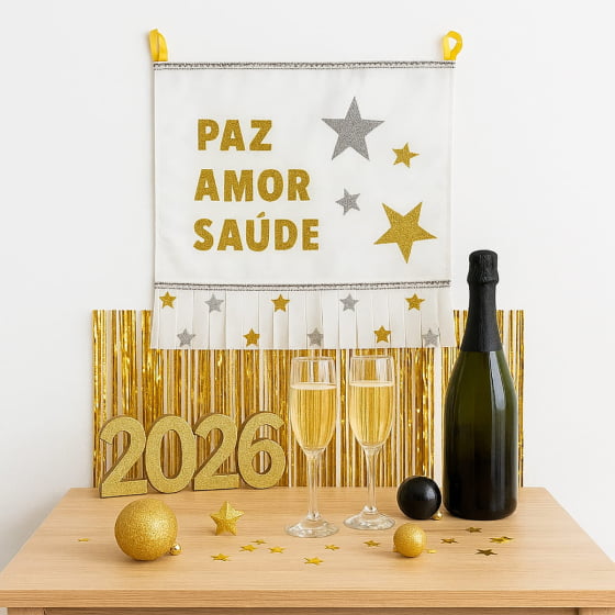 Enfeite de Parede Estandarte Réveillon Ano Novo