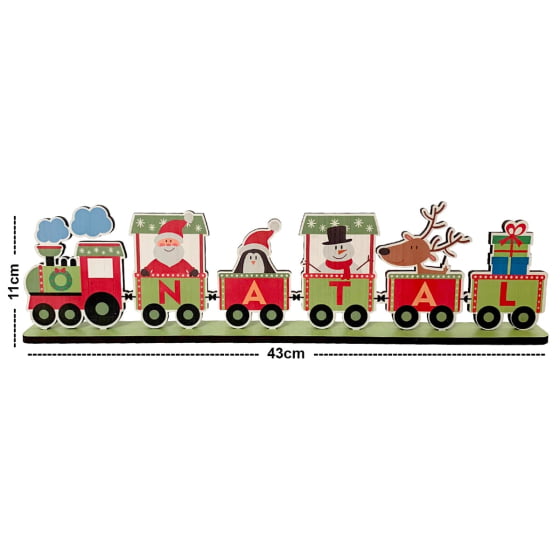 Enfeite Decoração de Natal Locomotiva em MDF