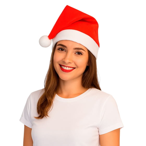Gorro de Natal Papai Noel Mamãe Noel Feltro Unissex